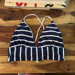 Stripped bikini top- long line- so flattering